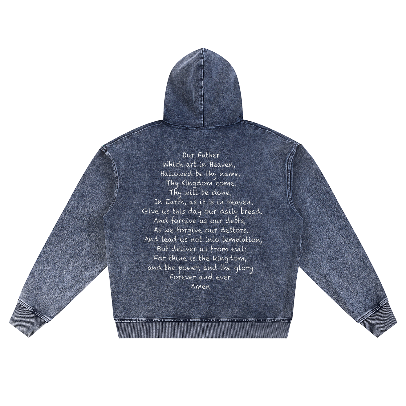 Snow Wash Oversized Zip-Up Hoodie