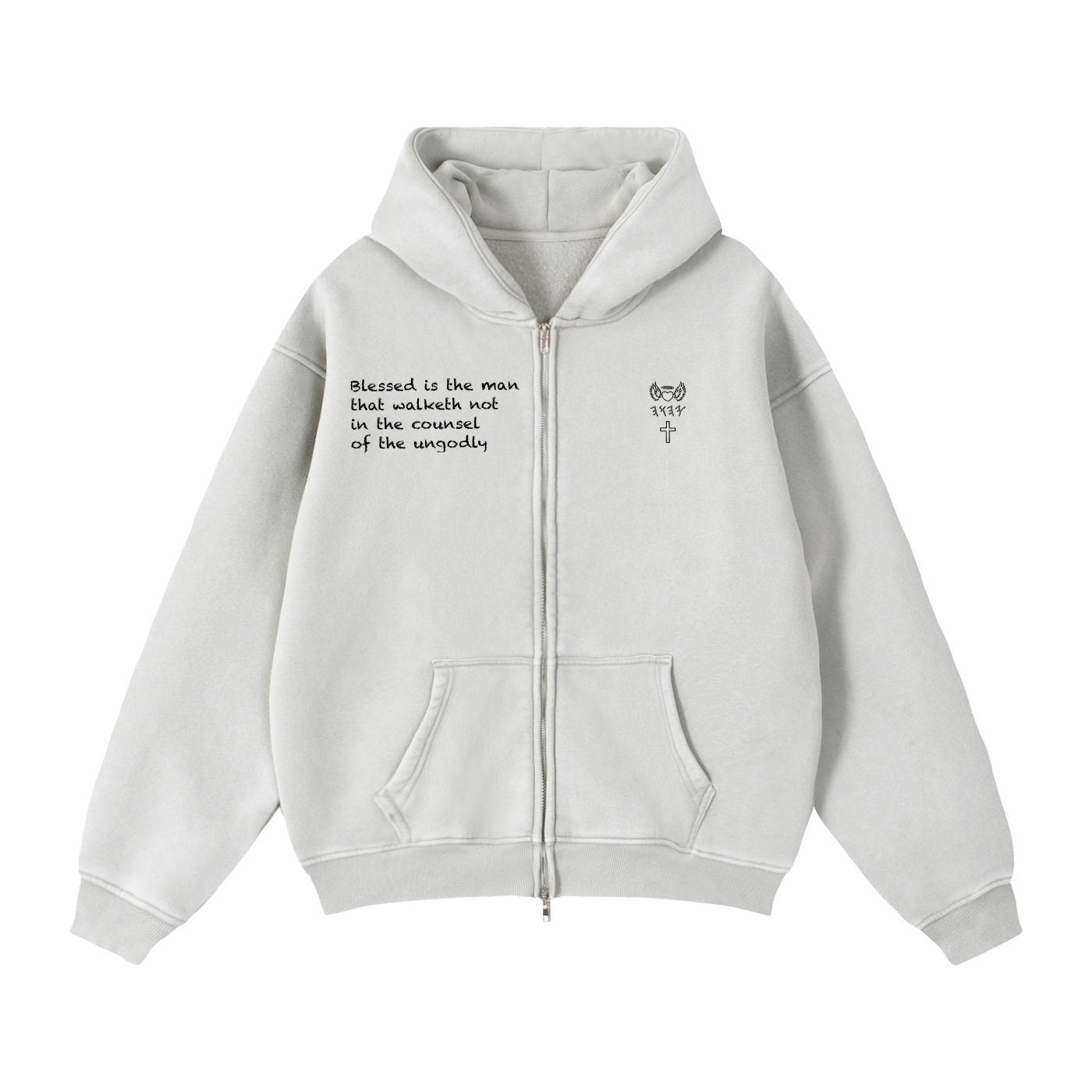 Zip-Through Boxy Fleece Hoodie
