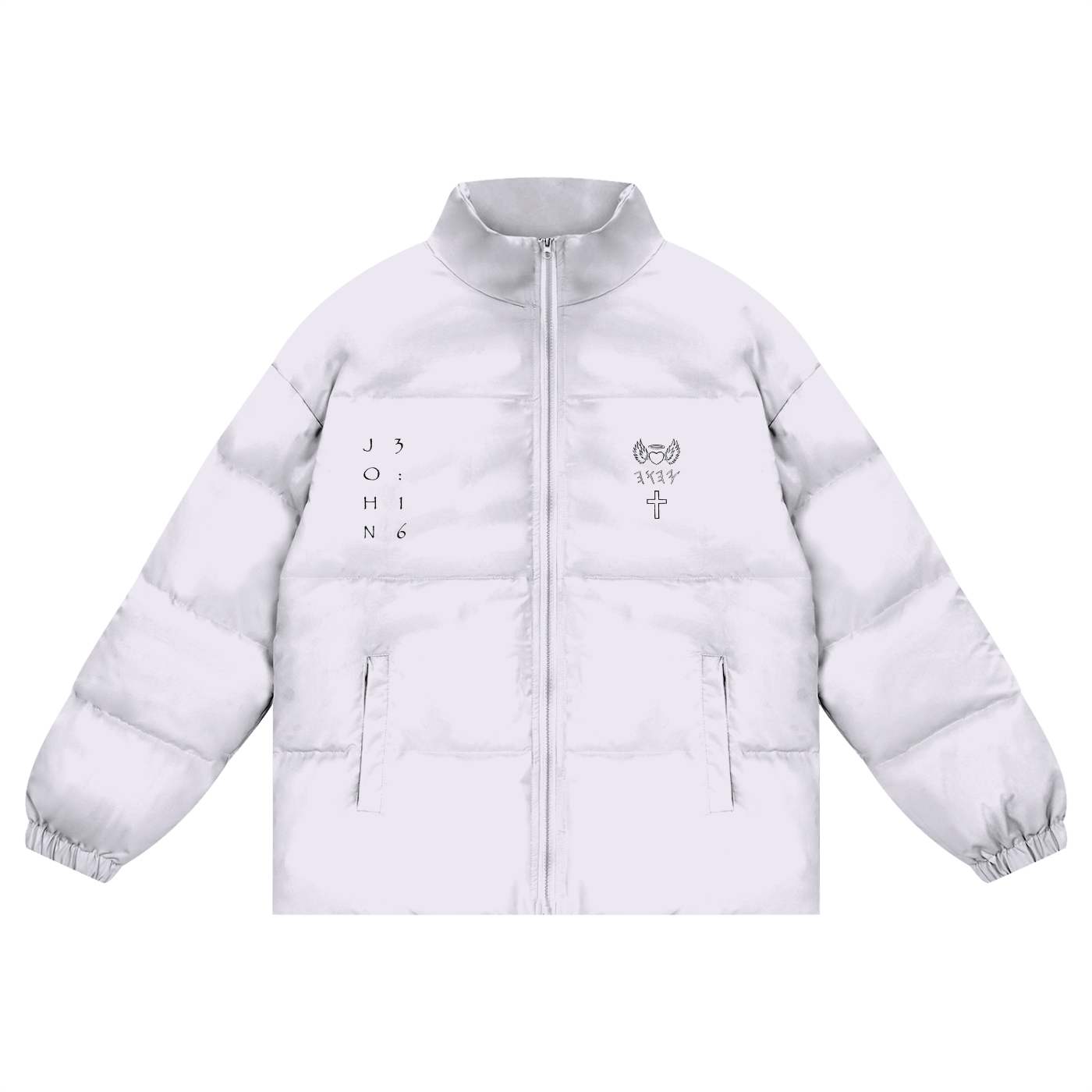 Unisex Zipper Puffer Coat