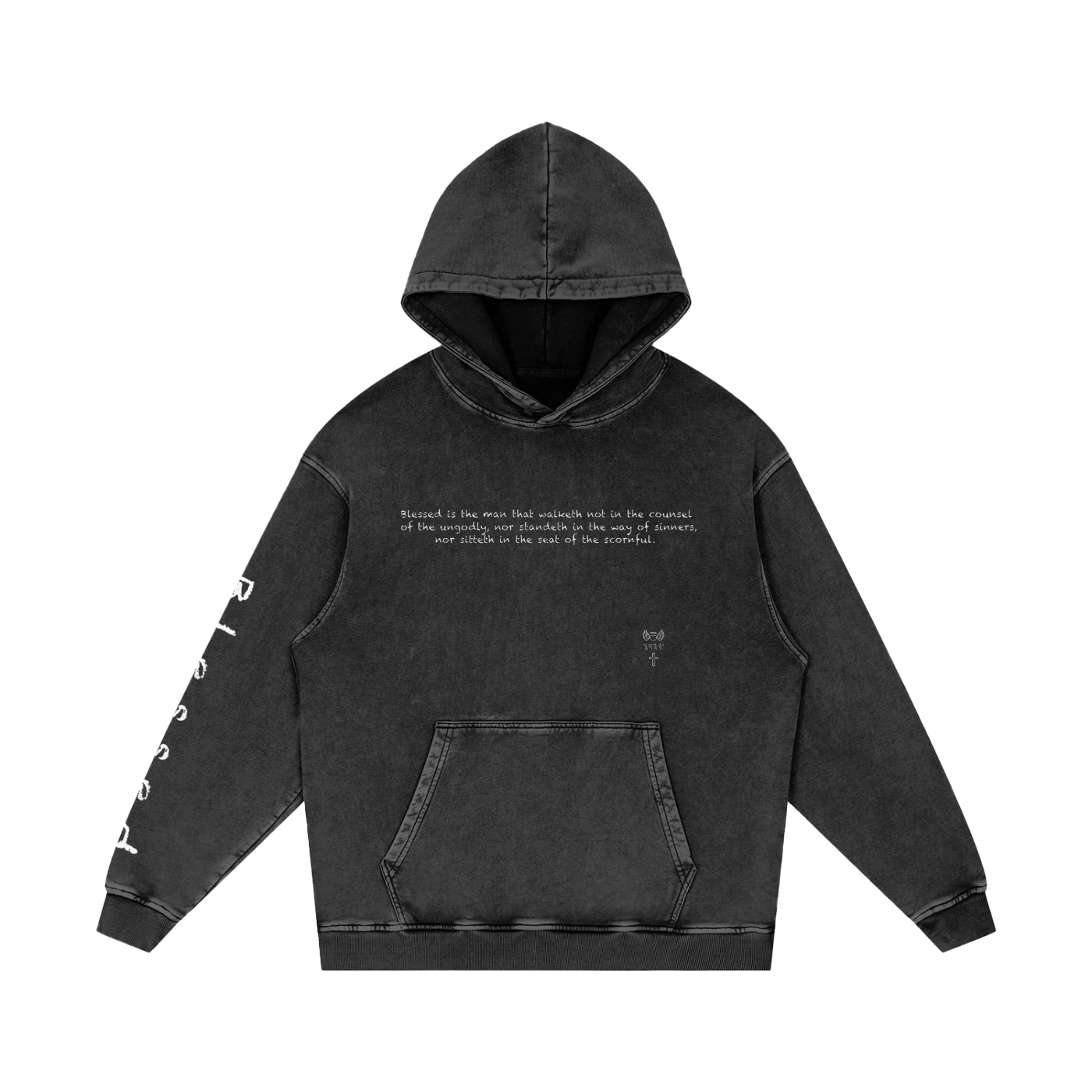 Snow Washed Loose Cotton Hoodie