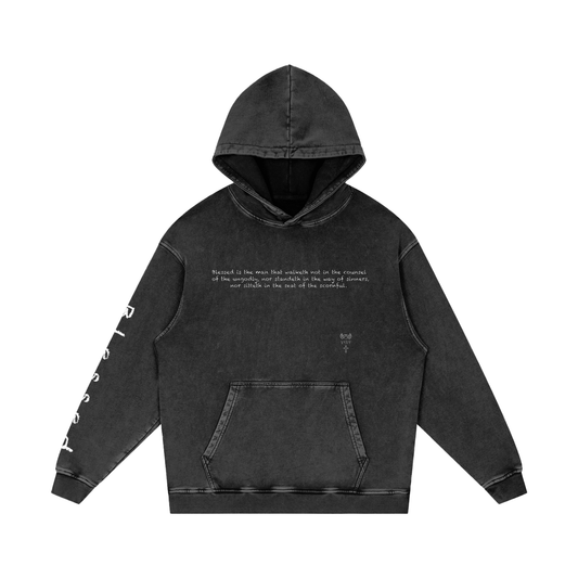 Snow Washed Loose Cotton Hoodie