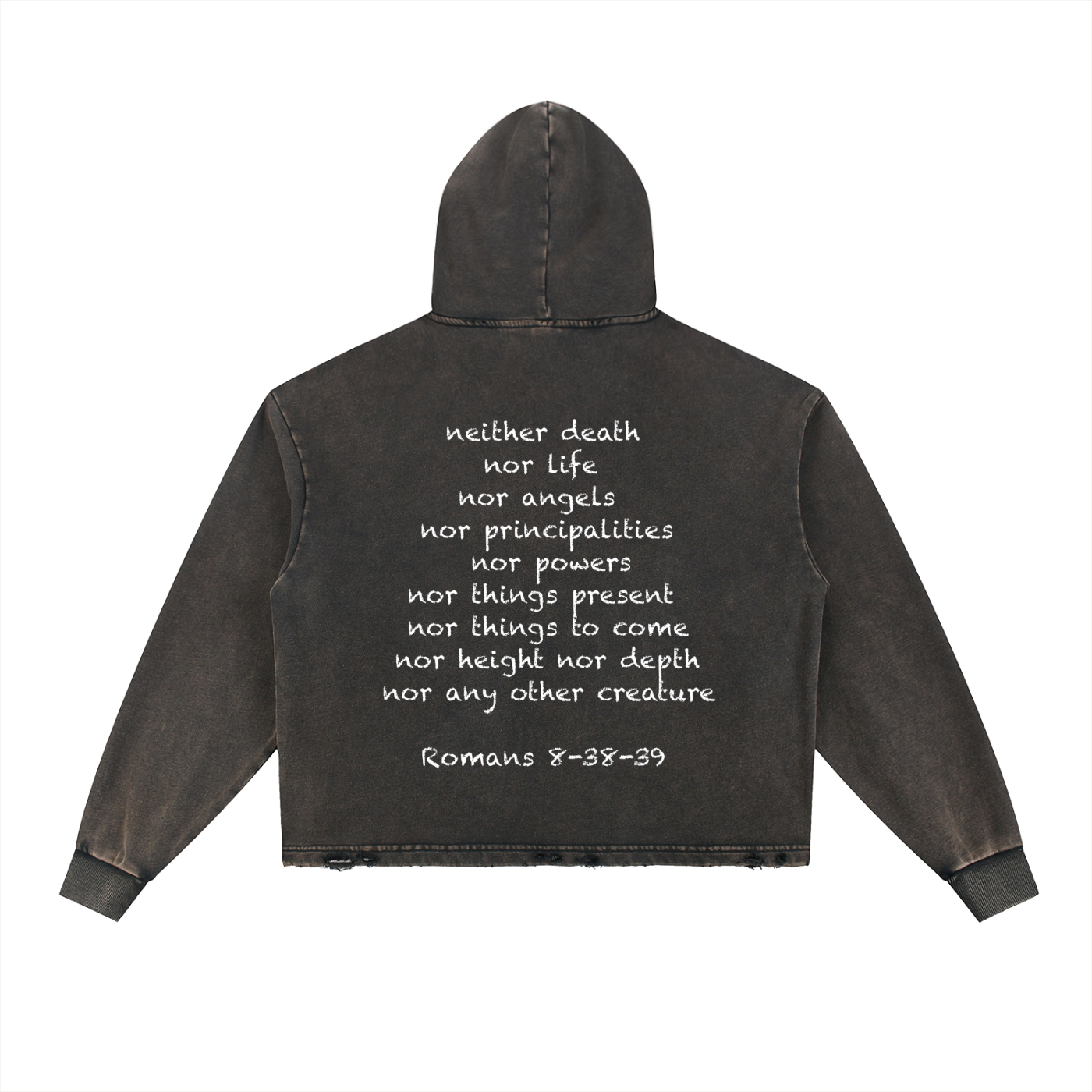 Vintage Washed Frayed-Hem Hoodie