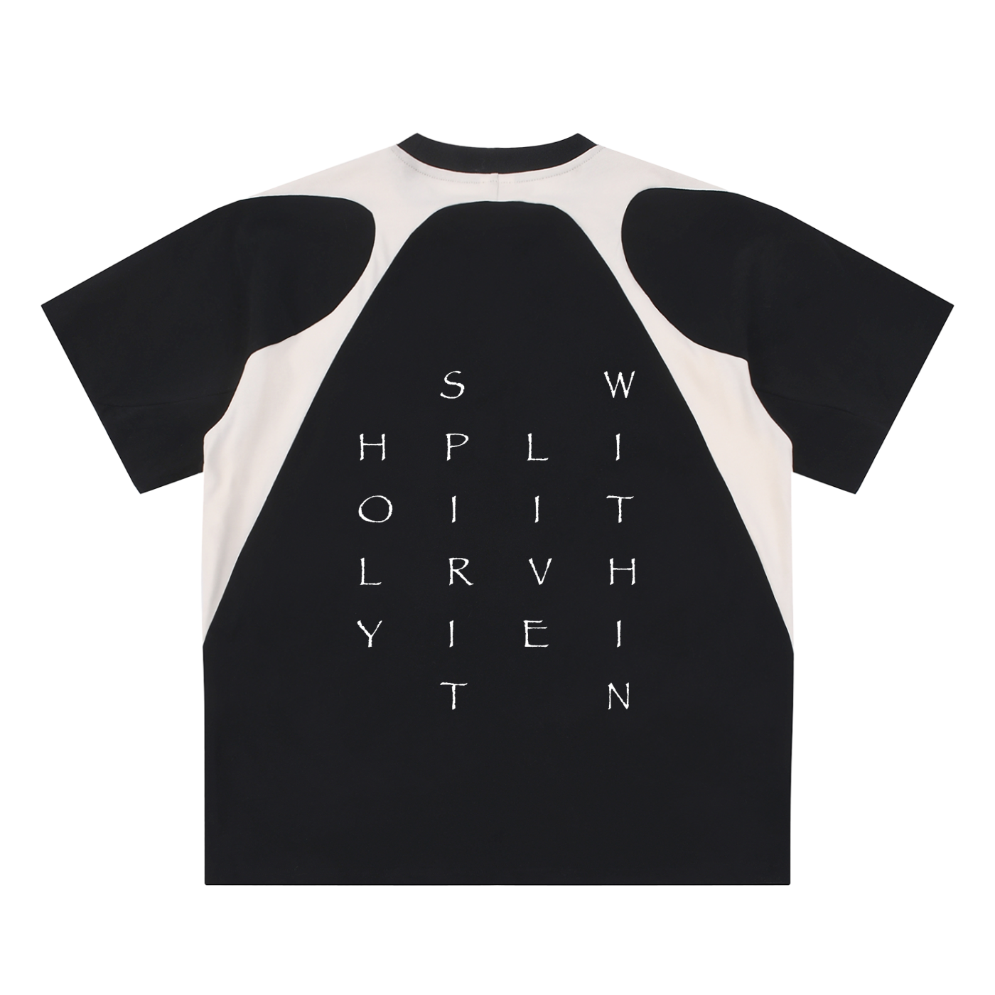 Contrast Panel Cotton T-Shirt