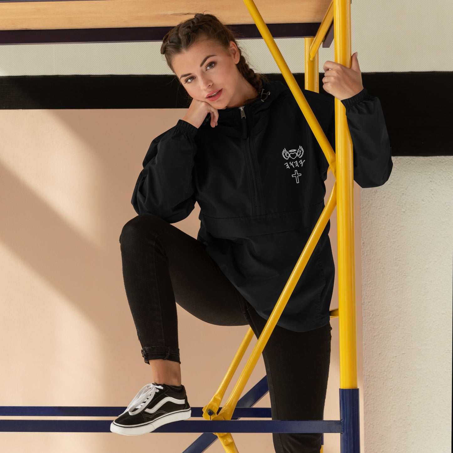 YAHUAH’s Temple J Embroidered Champion Packable Jacket