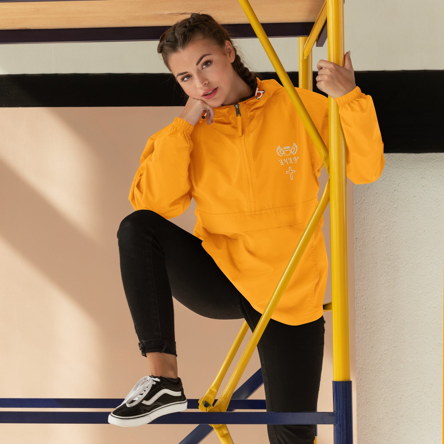 YAHUAH’s Temple J Embroidered Champion Packable Jacket