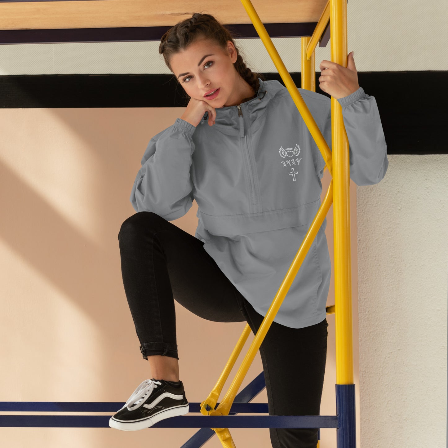 YAHUAH’s Temple J Embroidered Champion Packable Jacket