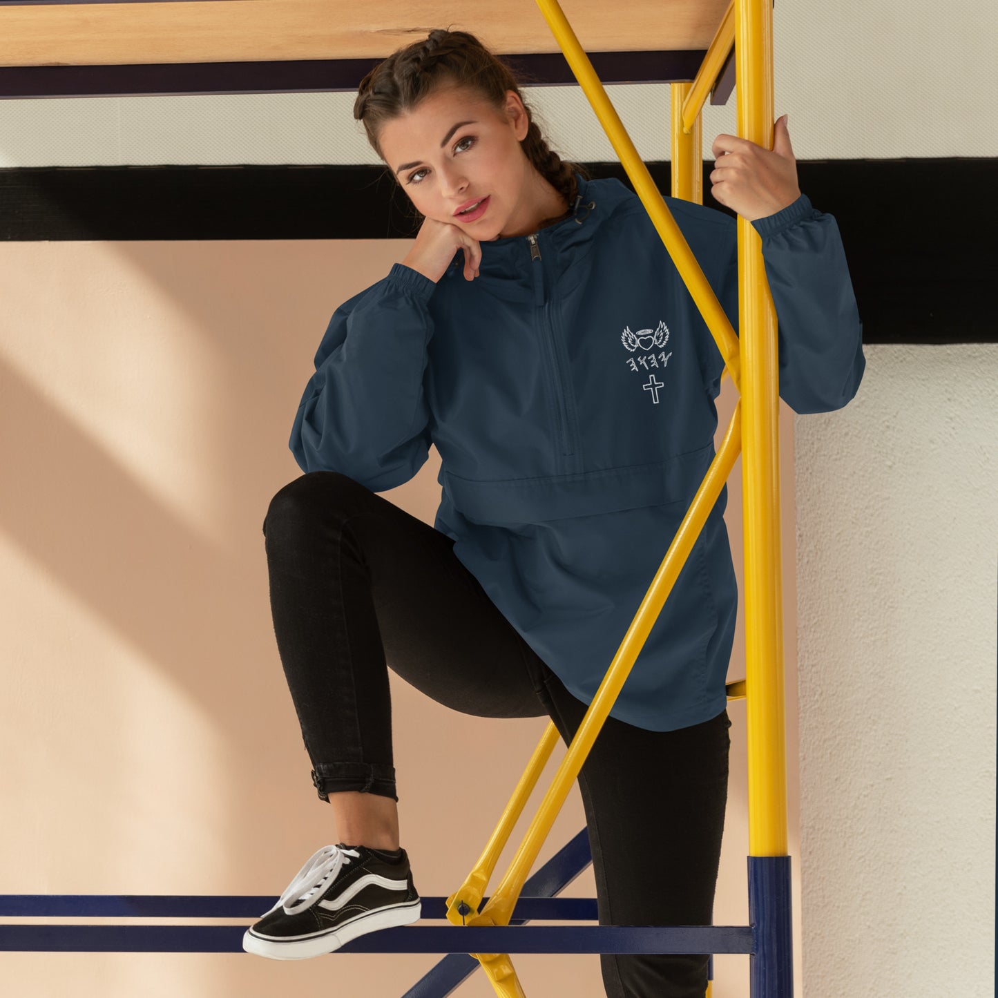 YAHUAH’s Temple J Embroidered Champion Packable Jacket