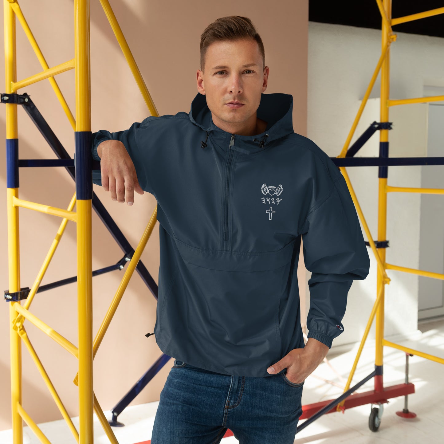 YAHUAH’s Temple J Embroidered Champion Packable Jacket