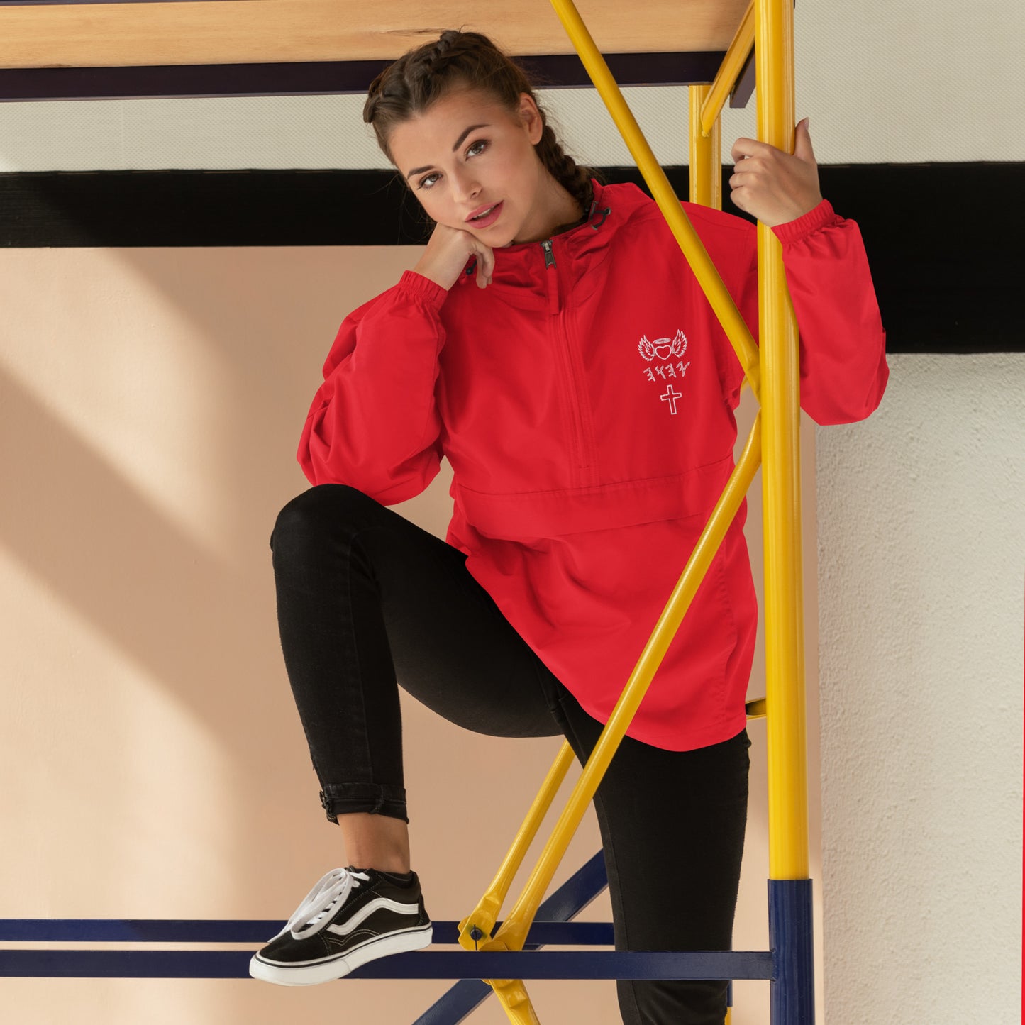 YAHUAH’s Temple J Embroidered Champion Packable Jacket