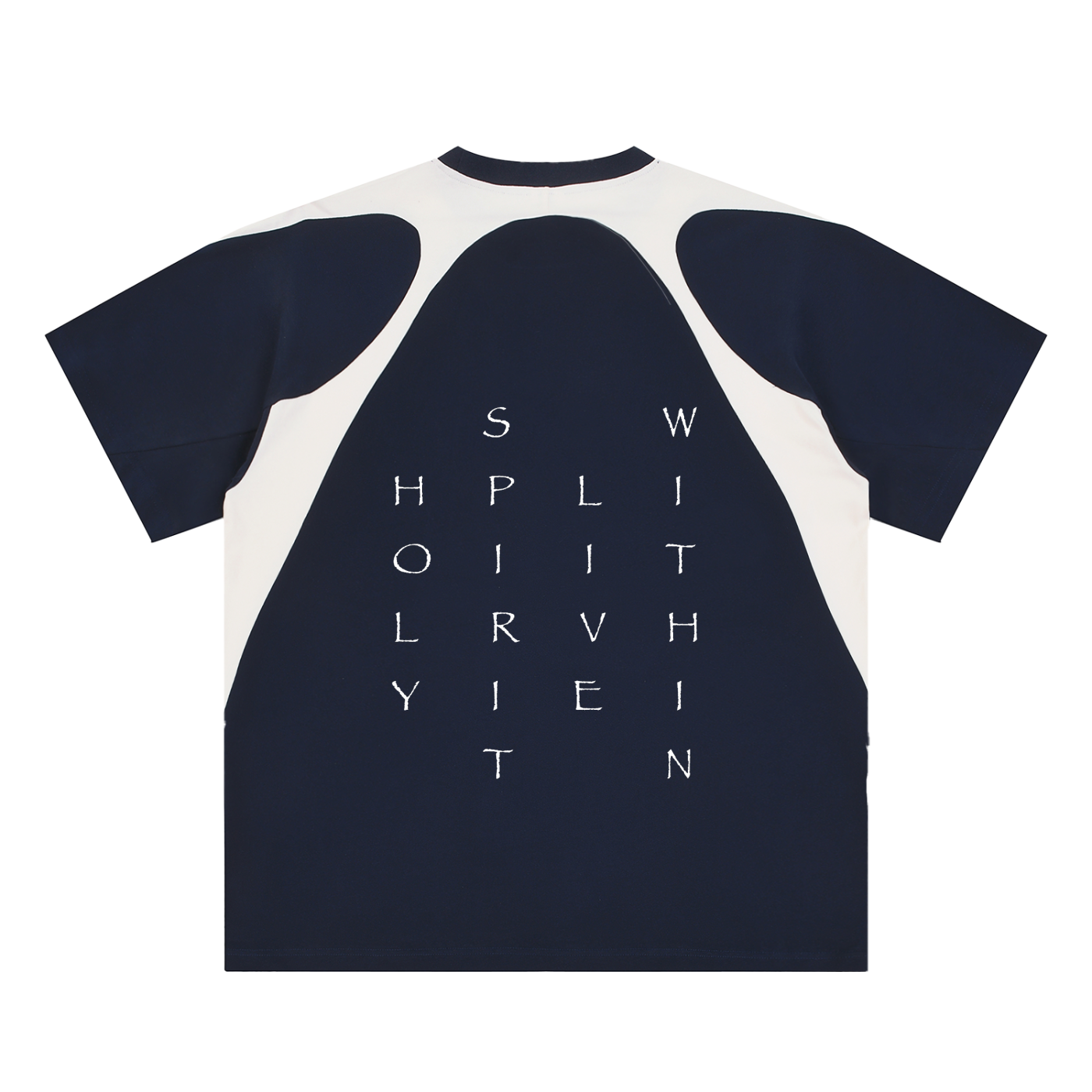Contrast Panel Cotton T-Shirt