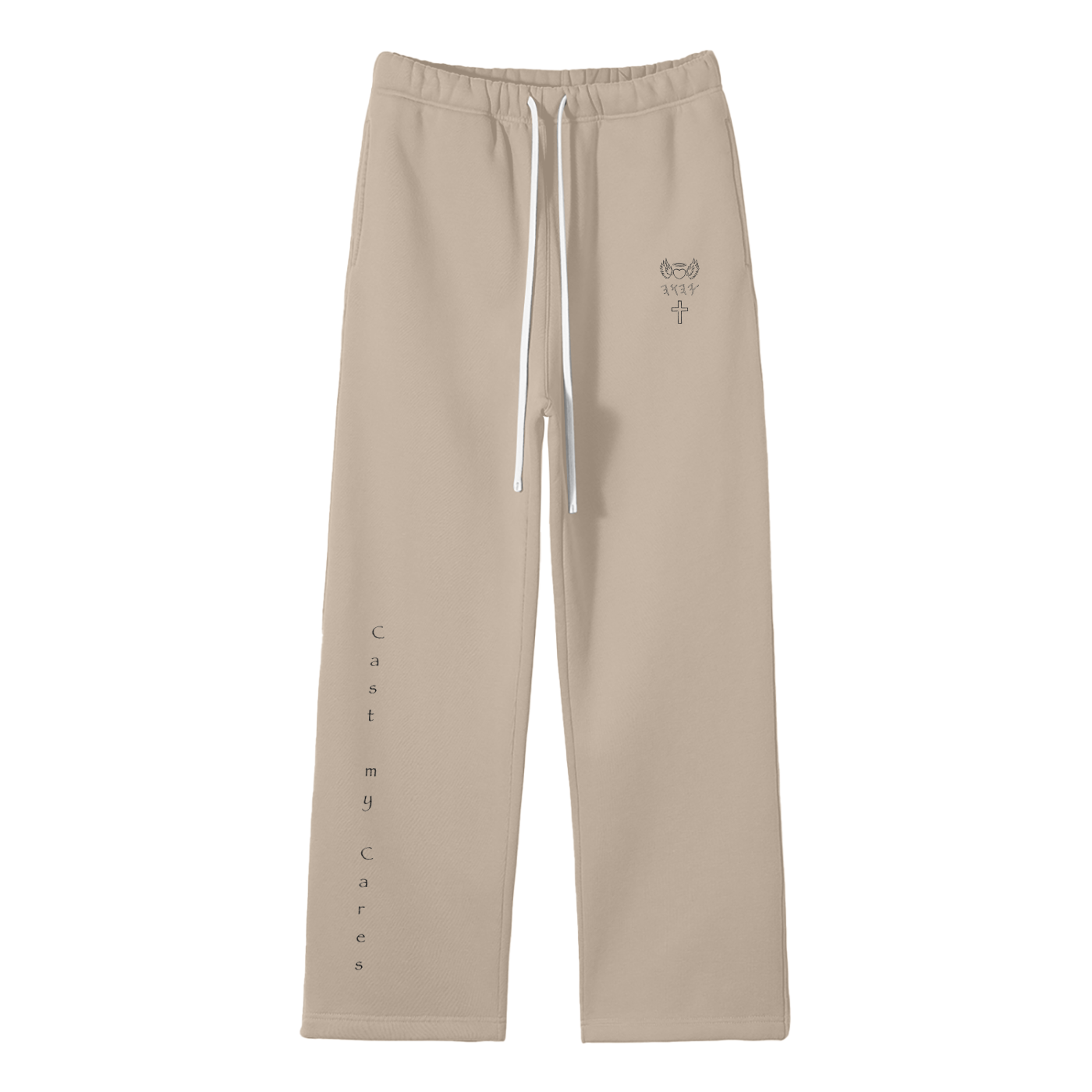 Streetwear Unisex Solid Color Fleece Straight Leg Pants