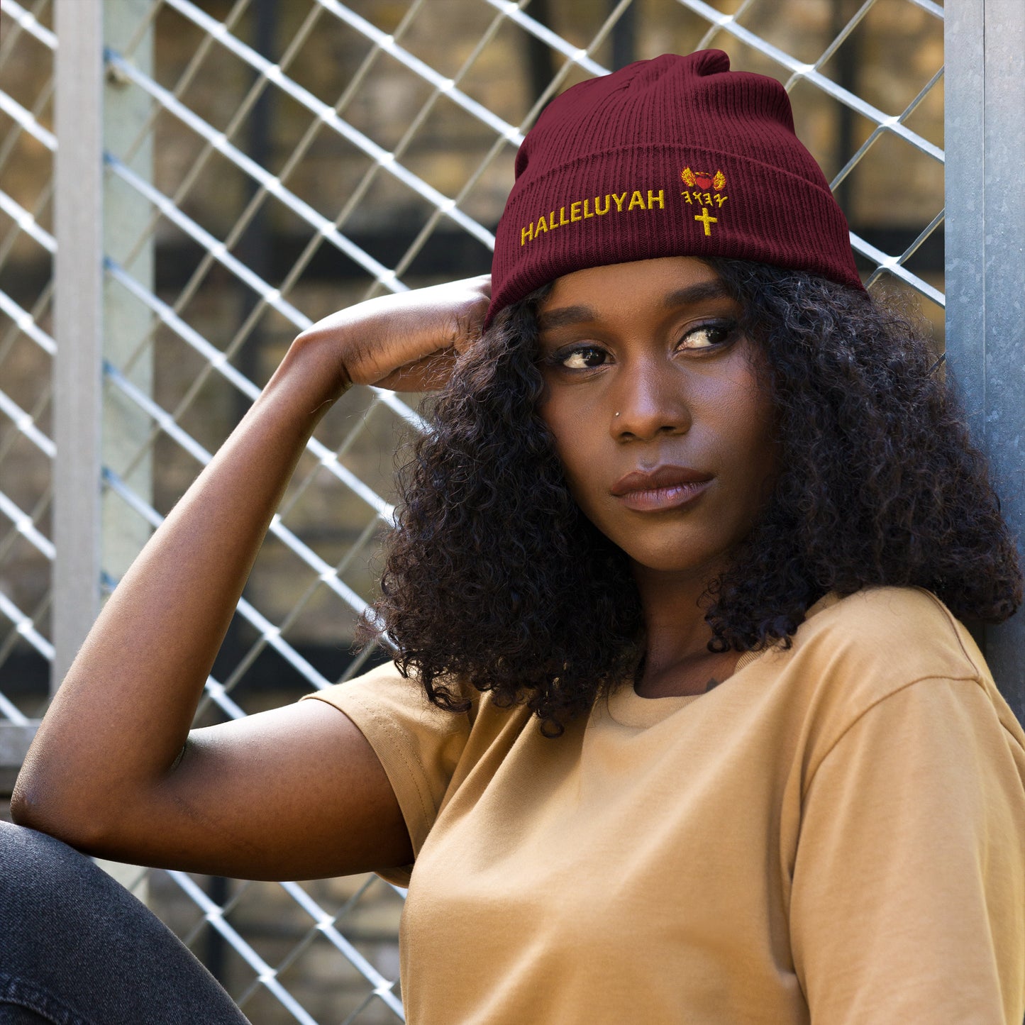 YAHUAH’s Temple H Organic ribbed beanie