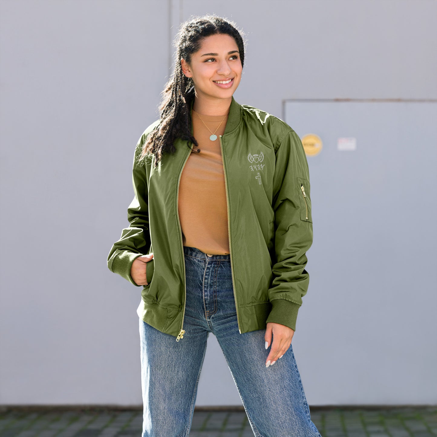 YAHUAH’s Temple J Premium recycled bomber jacket