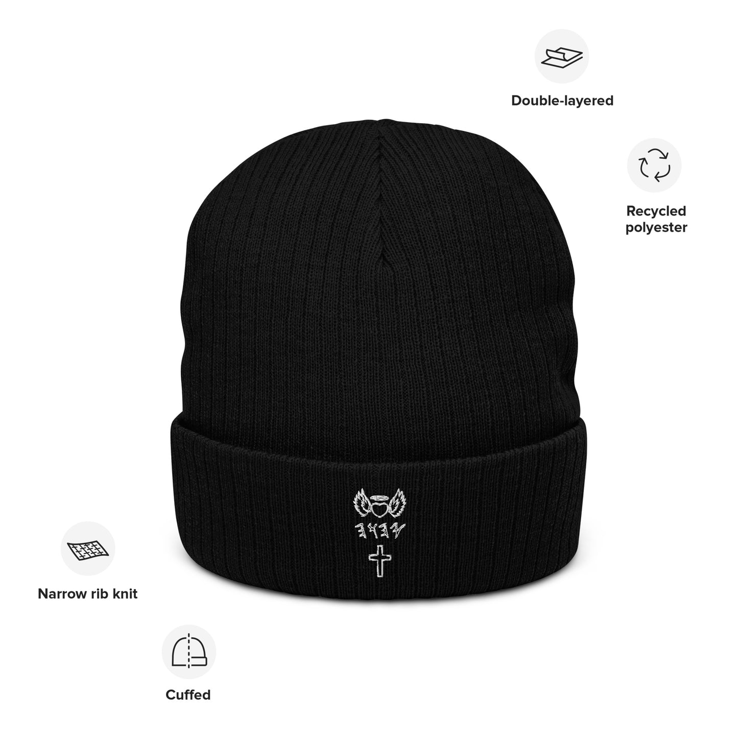 YAHUAH’s Temple H Ribbed knit beanie