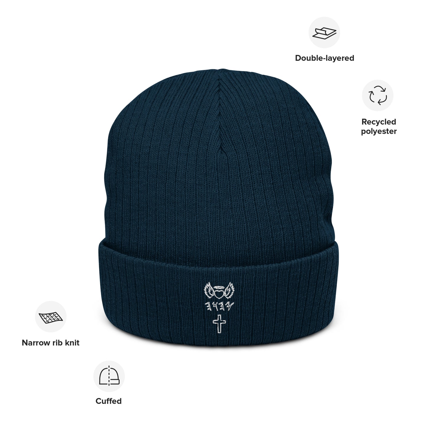 YAHUAH’s Temple H Ribbed knit beanie