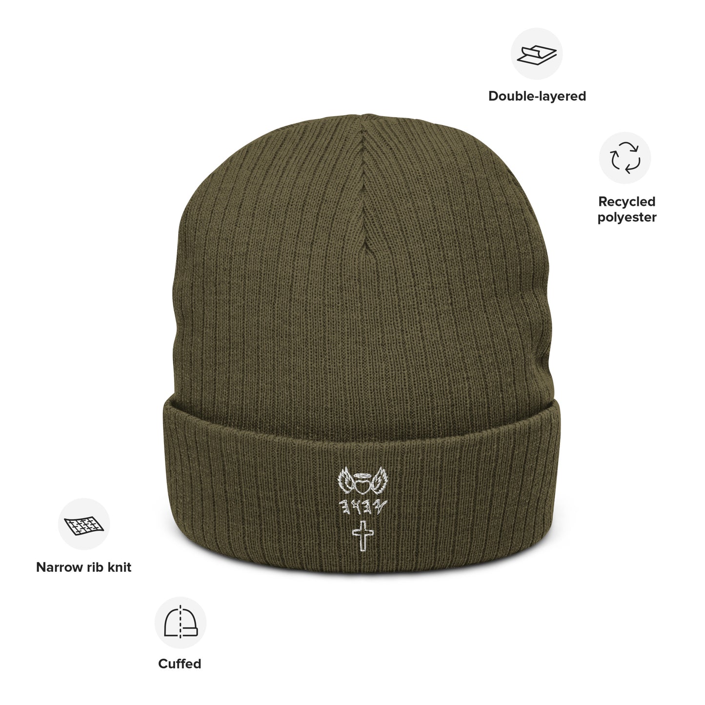 YAHUAH’s Temple H Ribbed knit beanie
