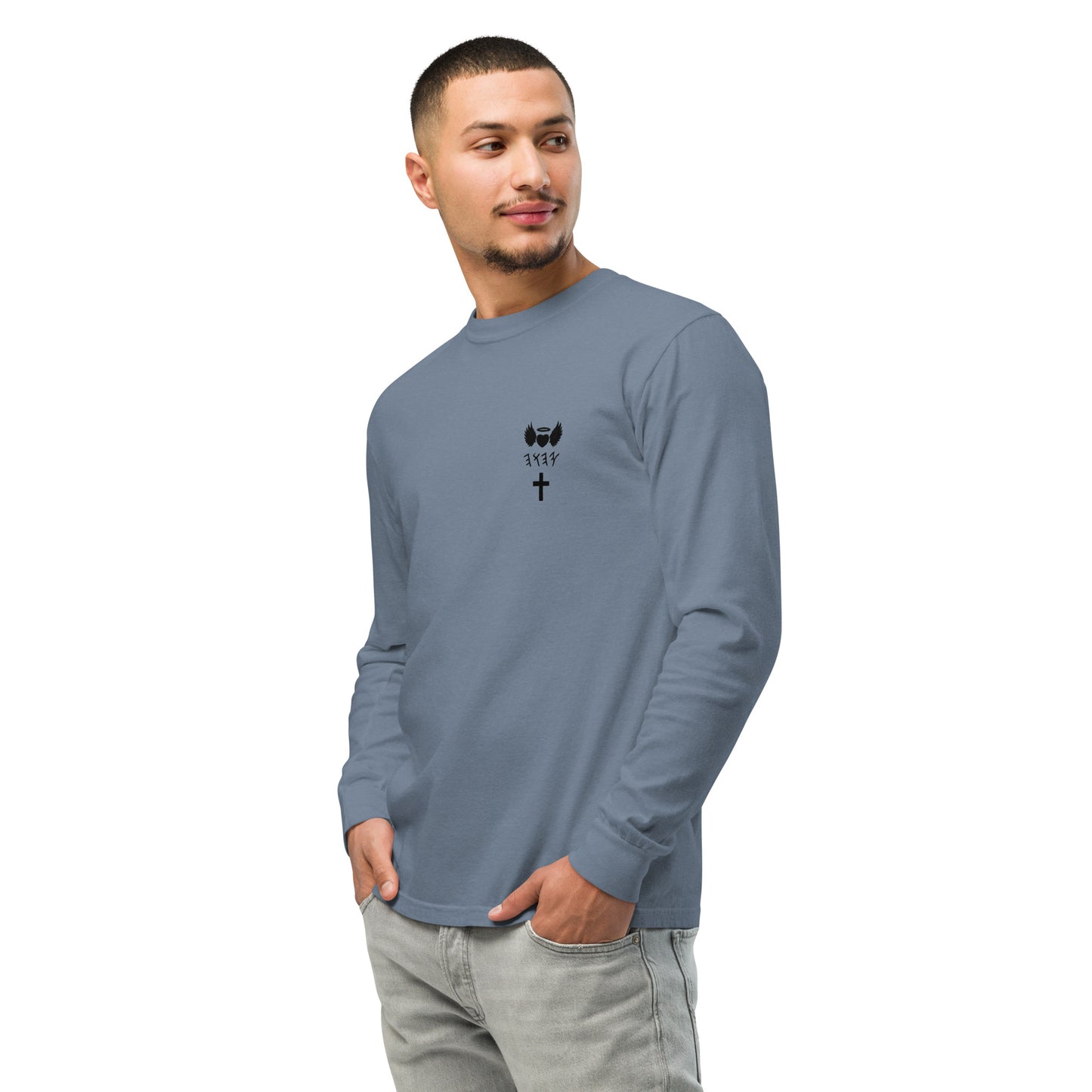YAHUAH’s Temple S Garment-dyed heavyweight long-sleeve shirt