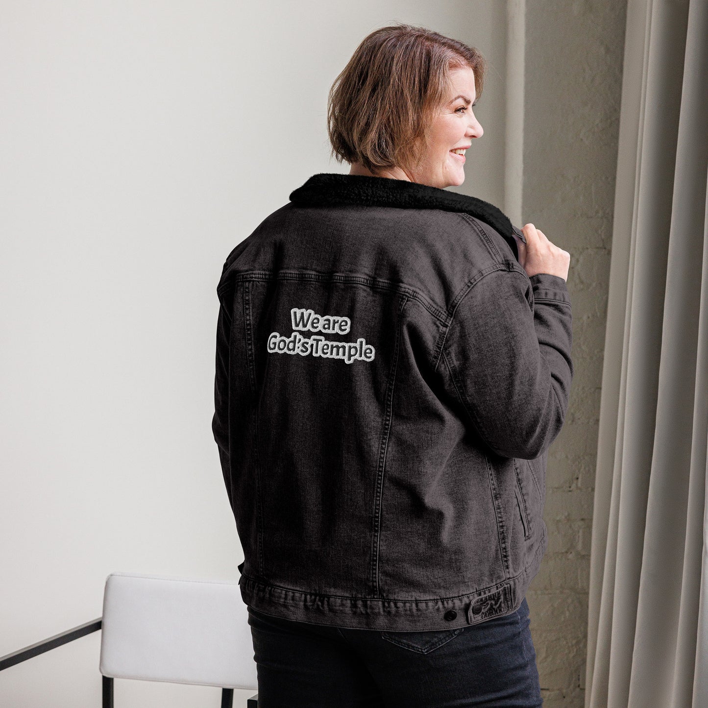 YAHUAH’s Temple J Unisex denim sherpa jacket