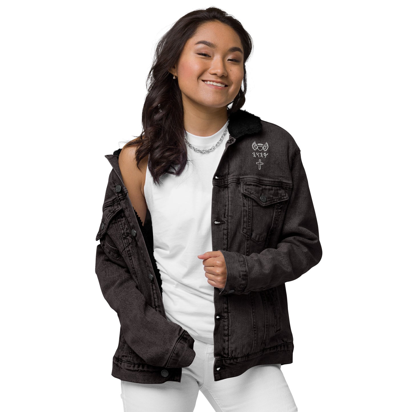 YAHUAH’s Temple J Unisex denim sherpa jacket