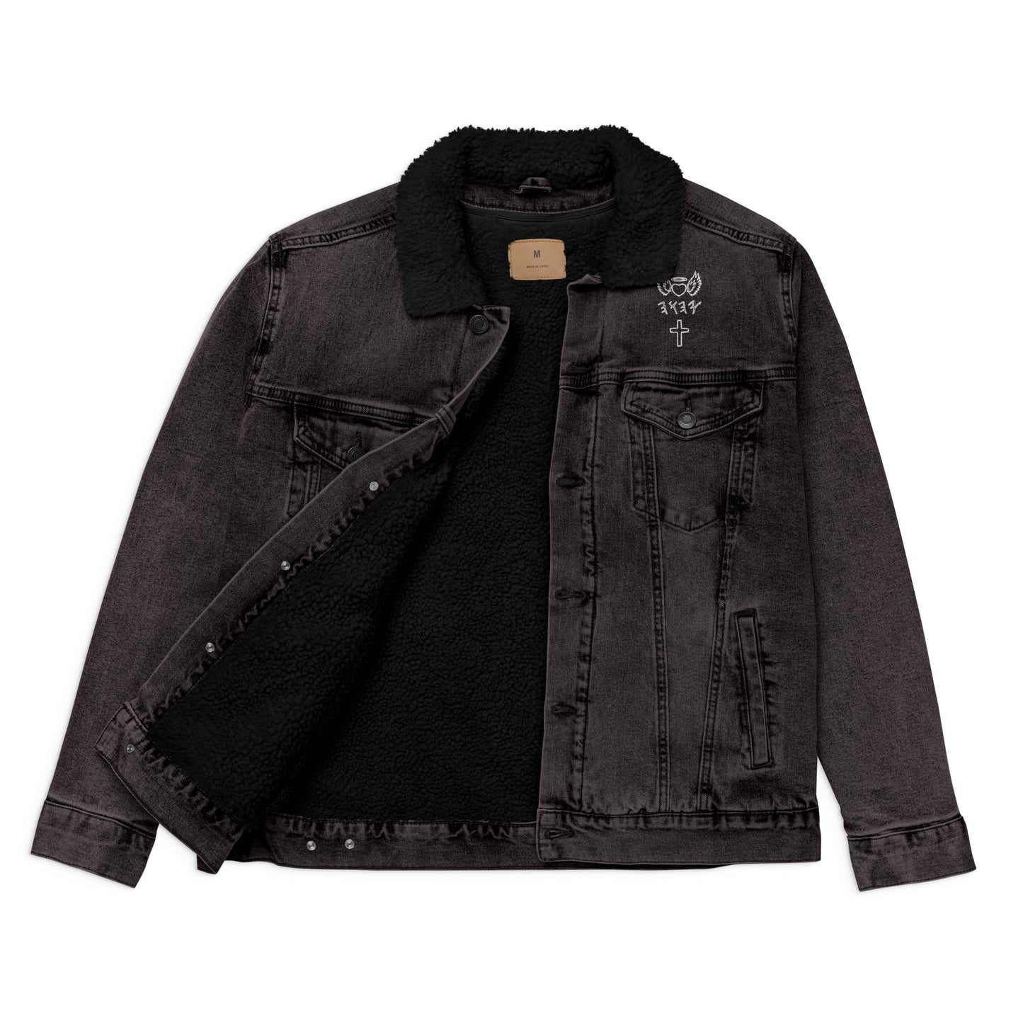 YAHUAH’s Temple J Unisex denim sherpa jacket