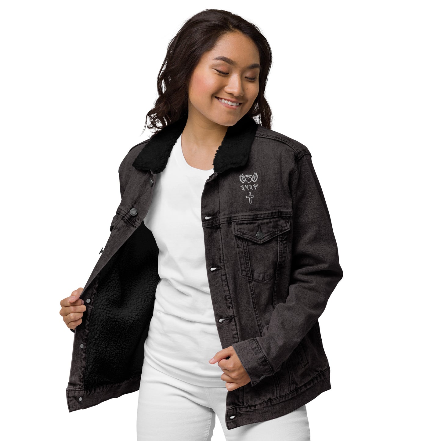 YAHUAH’s Temple J Unisex denim sherpa jacket