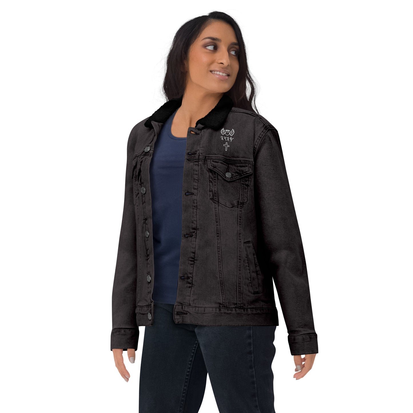 YAHUAH’s Temple J Unisex denim sherpa jacket
