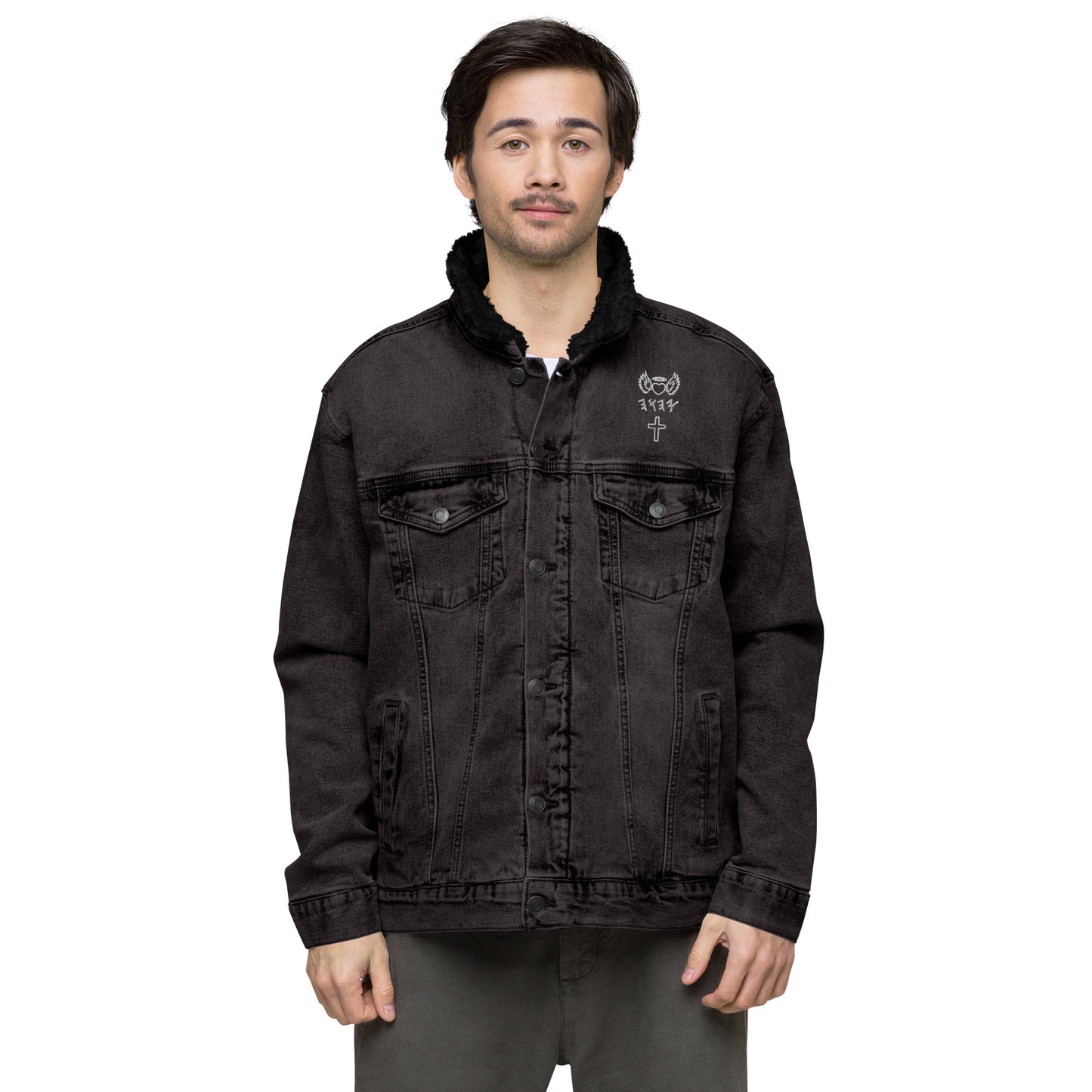 YAHUAH’s Temple J Unisex denim sherpa jacket
