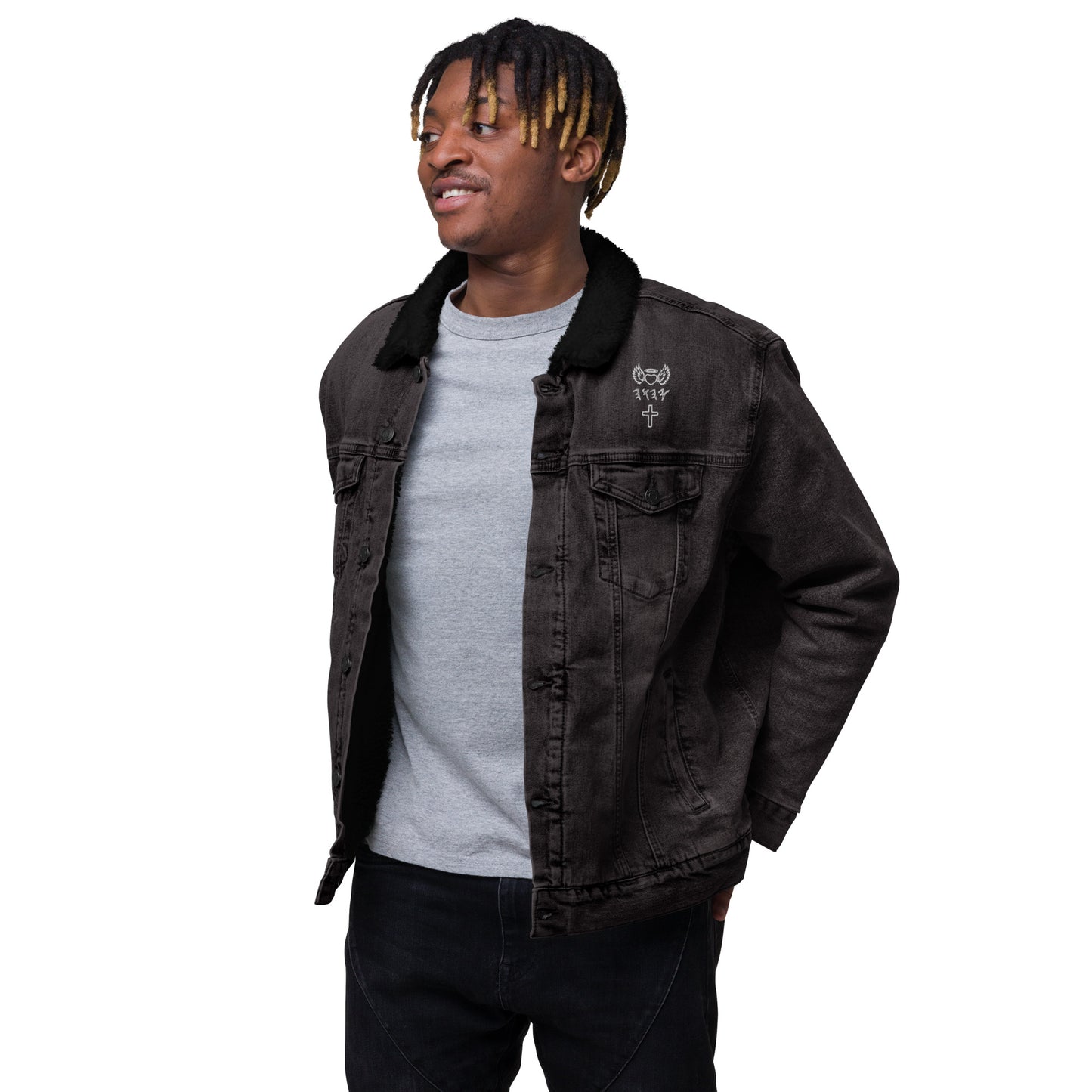 YAHUAH’s Temple J Unisex denim sherpa jacket
