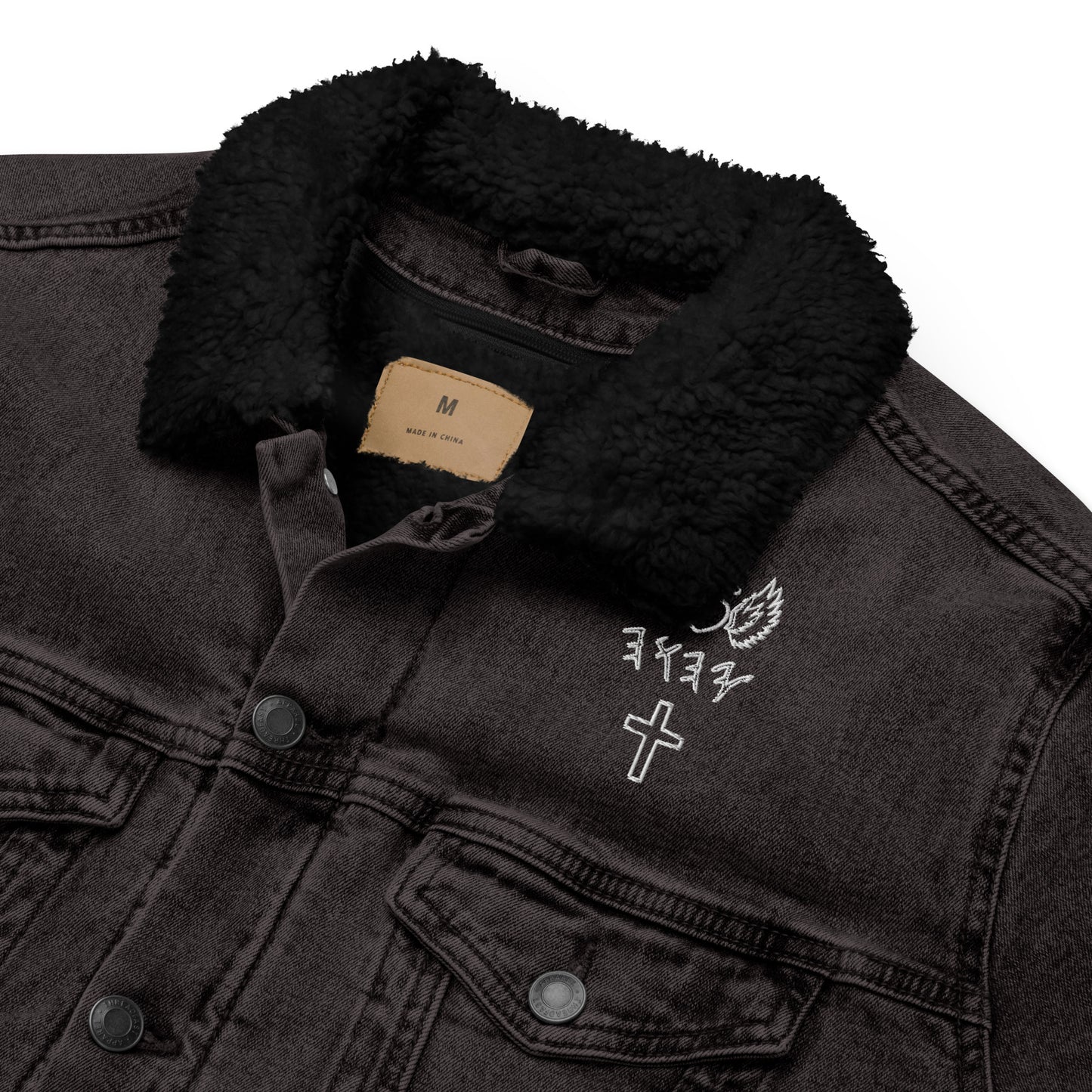 YAHUAH’s Temple J Unisex denim sherpa jacket