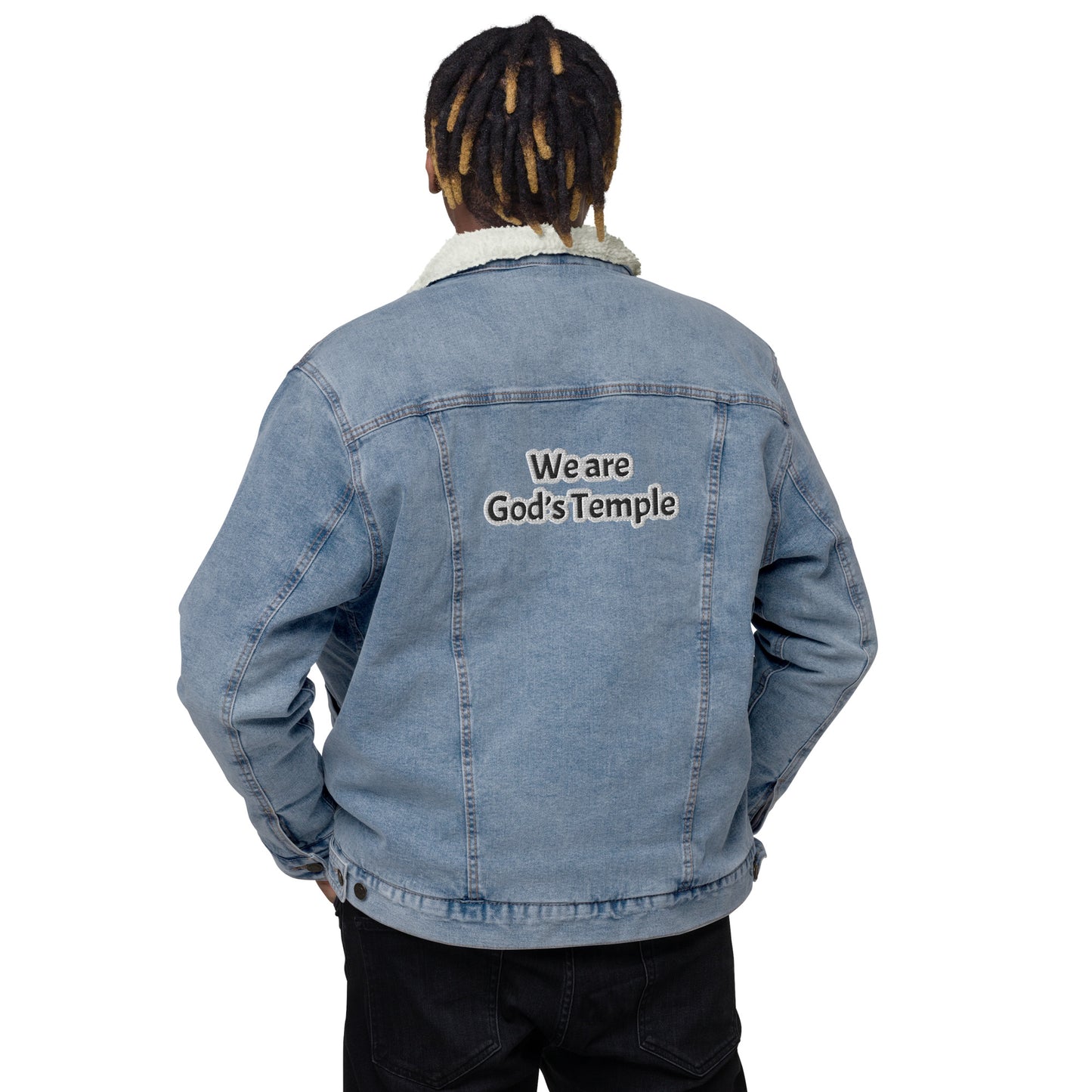 YAHUAH’s Temple J Unisex denim sherpa jacket
