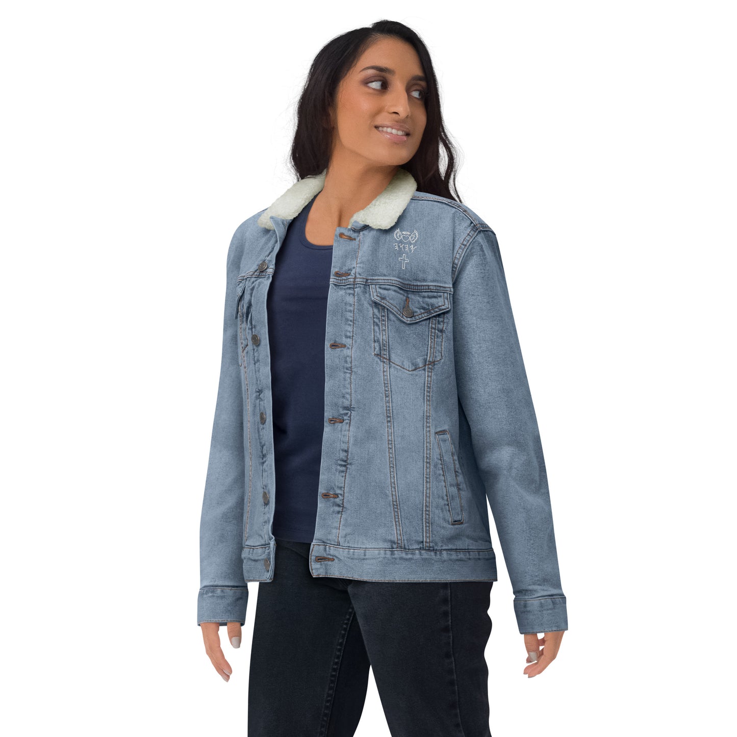 YAHUAH’s Temple J Unisex denim sherpa jacket