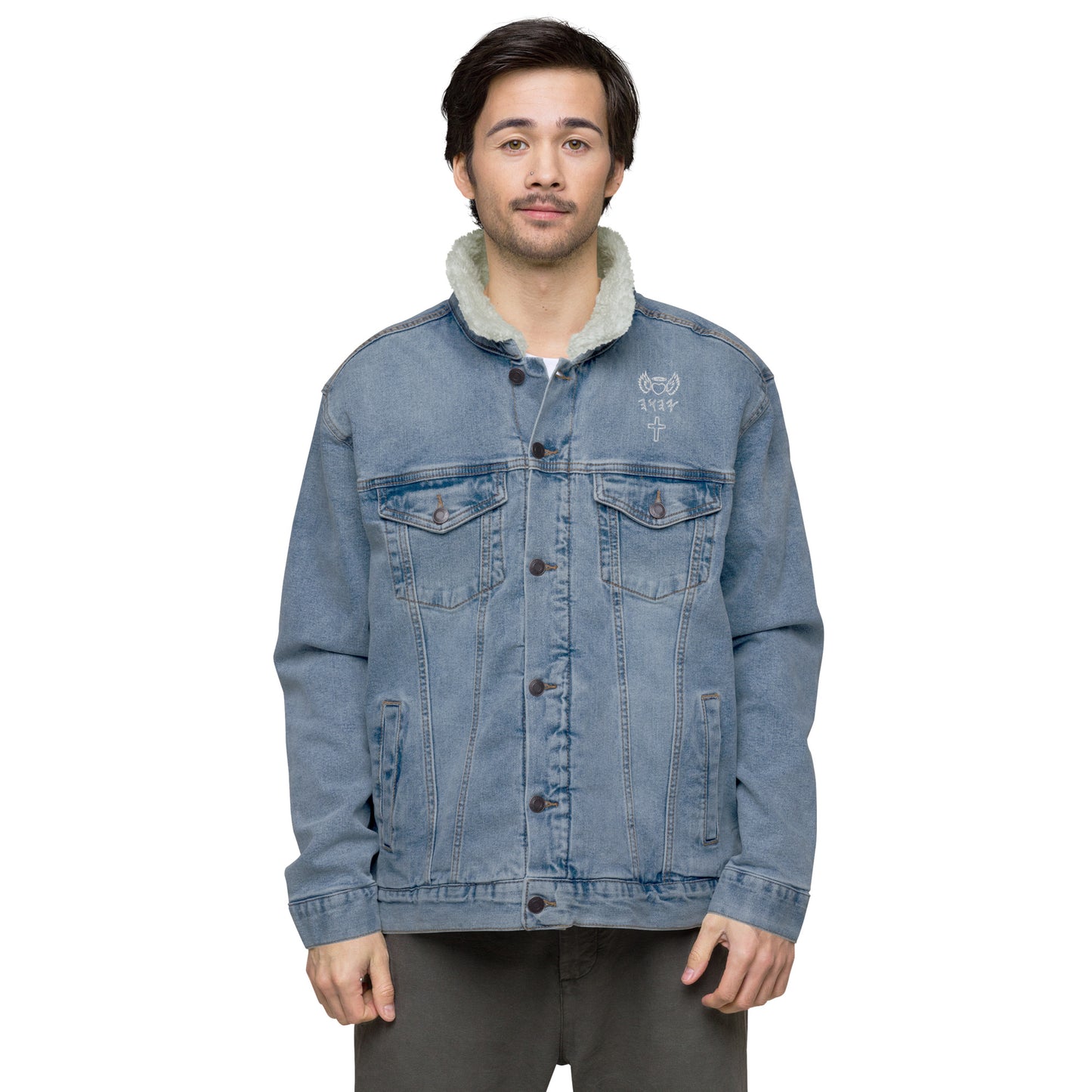 YAHUAH’s Temple J Unisex denim sherpa jacket