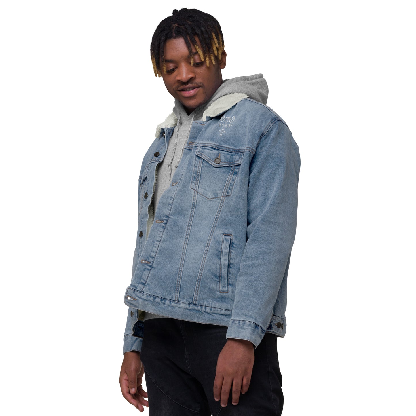YAHUAH’s Temple J Unisex denim sherpa jacket
