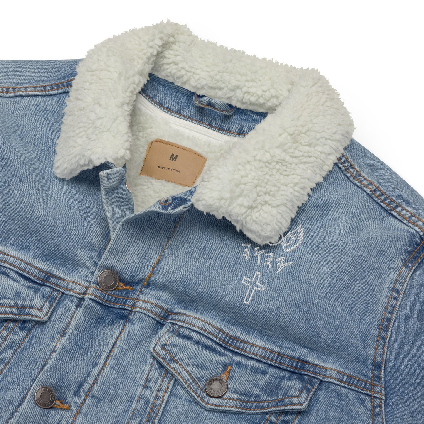 YAHUAH’s Temple J Unisex denim sherpa jacket