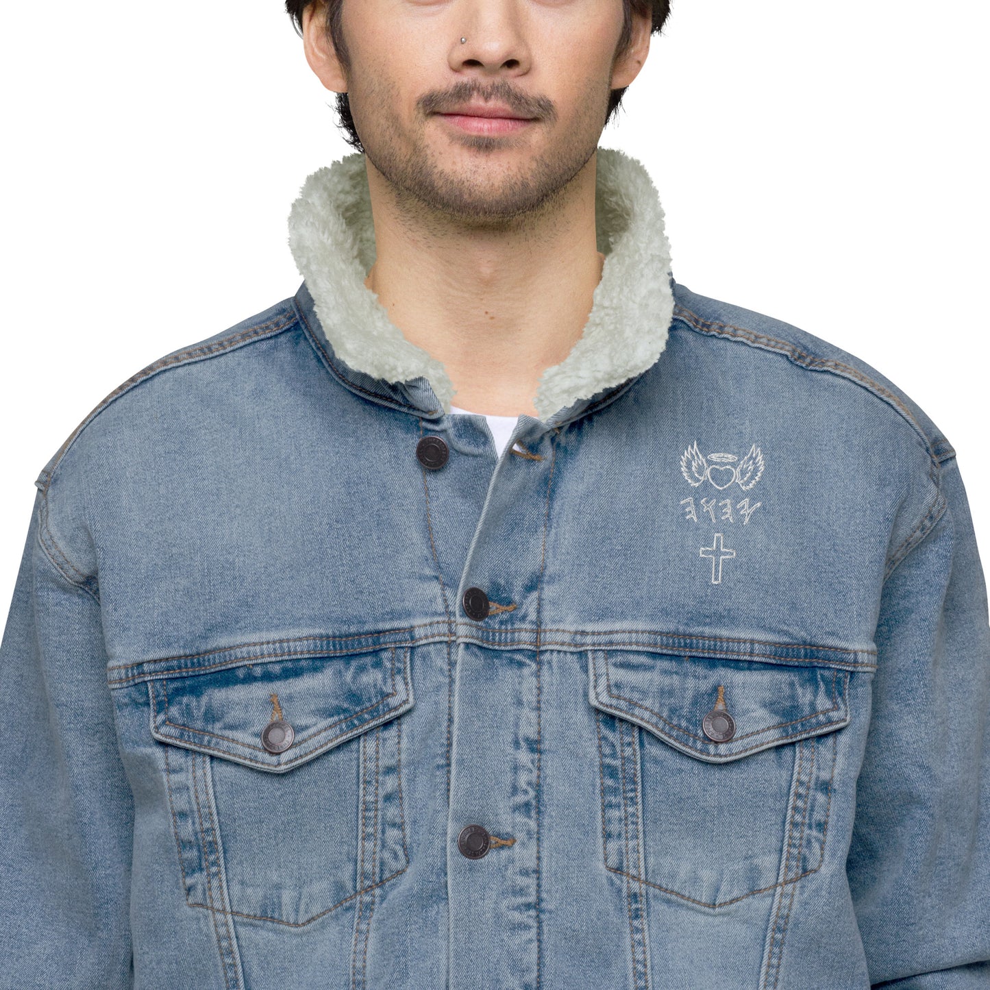 YAHUAH’s Temple J Unisex denim sherpa jacket